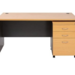 Modern office desk with pedestal drawers for workspace storage