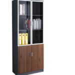 Wooden vertical filing cabinet for office document and file storage