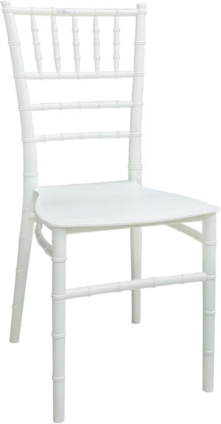 Elegant white Chiavari dining chair for event seating