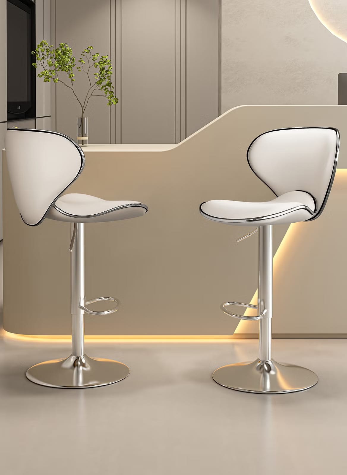 Adjustable bar stool with butterfly design and swivel seat