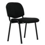visitor chair black fabric padded office chair front view