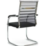 mesh office chair dual tone black white chrome frame front view