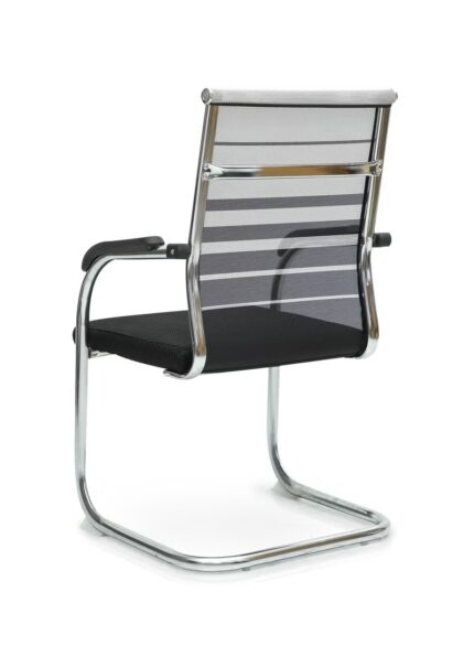 mesh office chair dual tone black white chrome frame front view