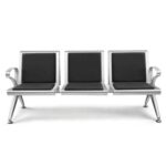 3 seater cushion chair steel frame waiting chair
