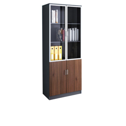 Wooden vertical filing cabinet for office document and file storage