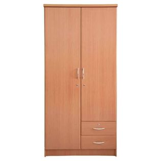 Wooden cupboard with 2 doors and drawers for home and office storage