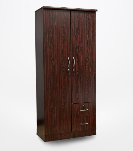 2 door wooden wardrobe for clothes storage in bedroom and home