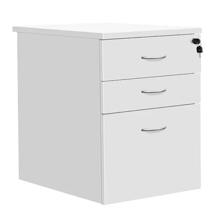 `3-drawer desk high pedestal office storage unit for documents and files