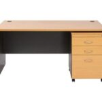 Modern office desk with pedestal drawers for workspace storage