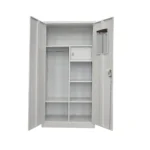 Steel clothes cabinet with mirror and durable iron construction