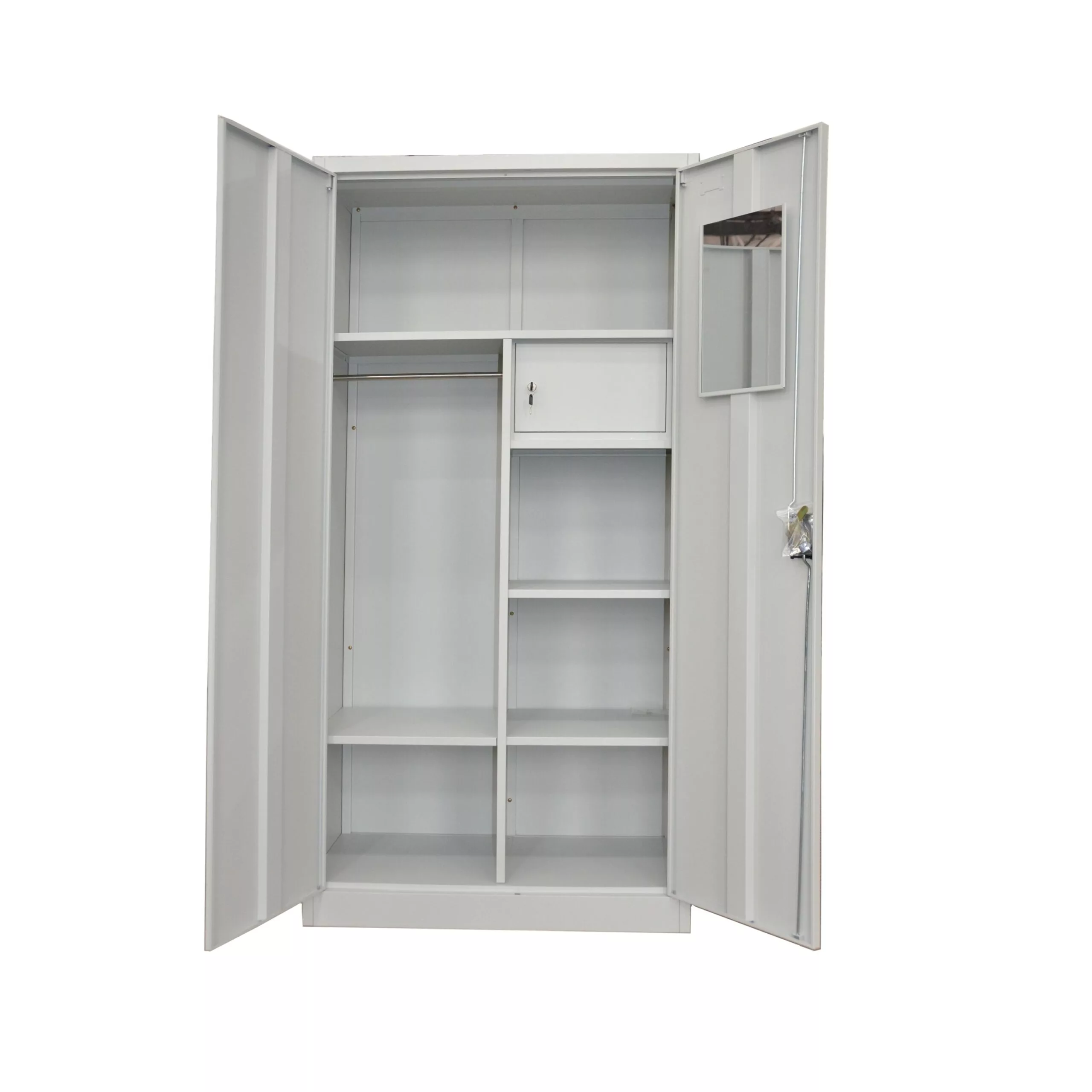 httpsraziri.com-raziri furniture - steel cabinet-qatar (1) Steel clothes cabinet with mirror and durable iron construction