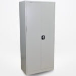 Industrial steel storage cabinet with strong double door design