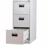 3-drawer vertical steel filing cabinet for office document storage