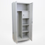 Steel wardrobe clothes storage cabinet for home and office use Metal wardrobe cabinet with spacious interior storage design