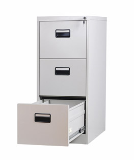 3-drawer vertical steel filing cabinet for office document storage