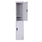 2-tier steel locker cabinet for secure office and home storage