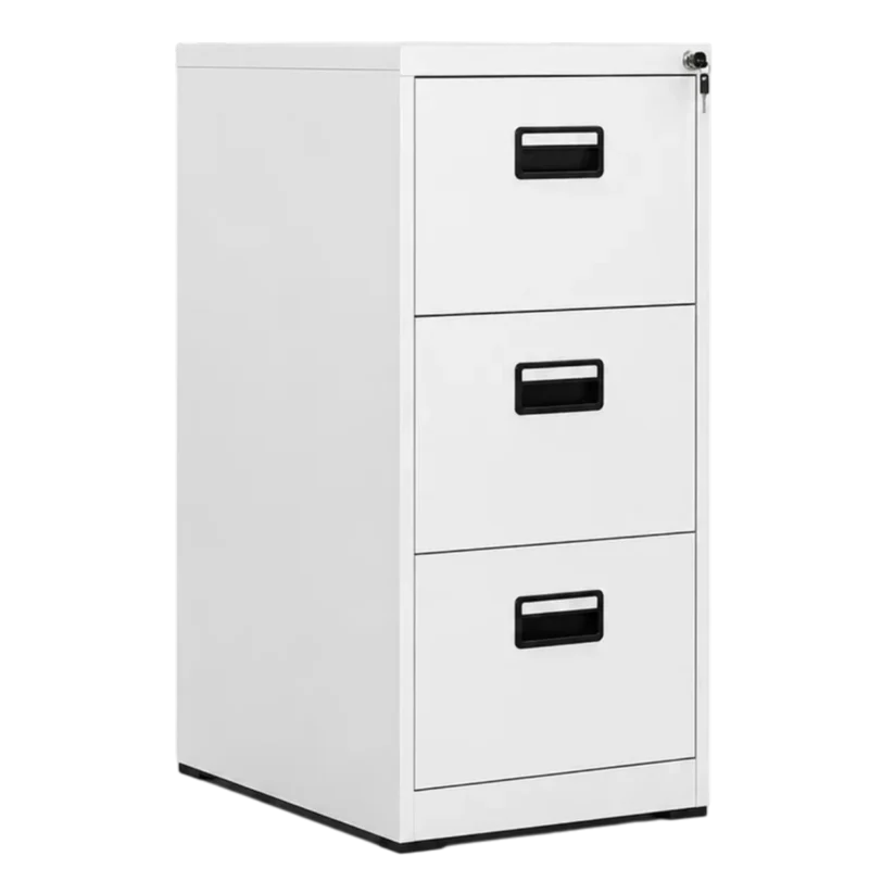 3-drawer vertical steel filing cabinet for office document storage
