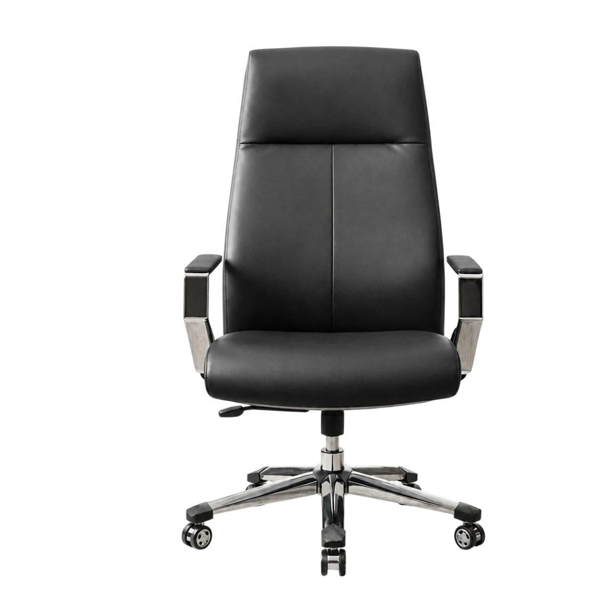 Leather High Back Chairs (1) (1) PET131 black leather office chair