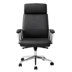 PET130 high-back leather office chair in black