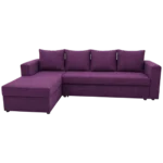 PKW08 purple modern L-shaped velvet sofa set