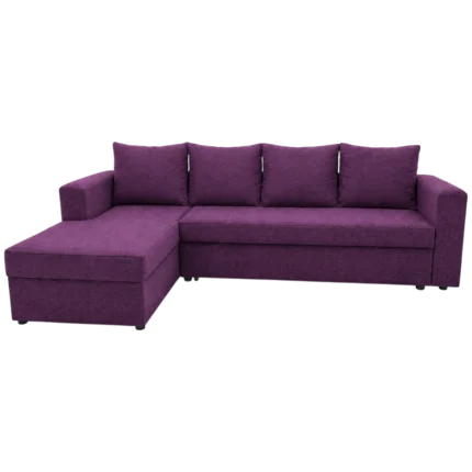 PKW08 purple modern L-shaped velvet sofa set