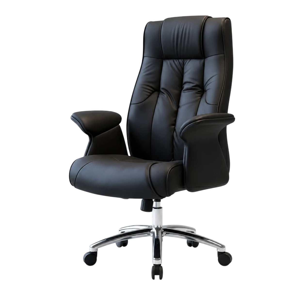Leather High Back Chairs (1) (3) PET133 adjustable high-back leather office chair