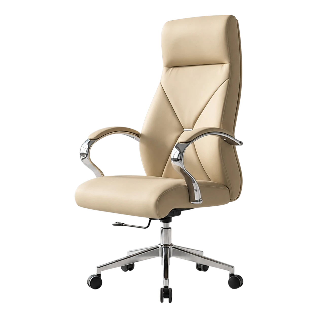Leather High Back Chairs (1) (4) PET135 adjustable mid-back leather office chair