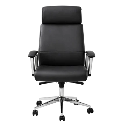 PET130 high-back leather office chair in black