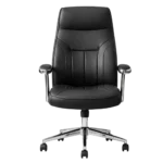 PET139 high-back black leather office chair