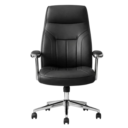PET139 high-back black leather office chair