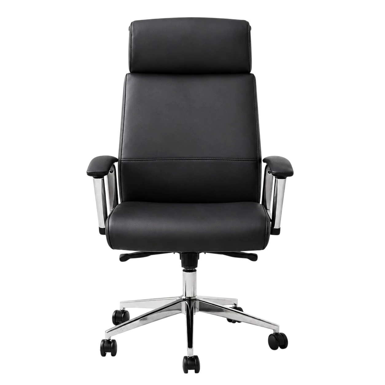 Leather High Back Chairs (1) PET130 high-back leather office chair in black