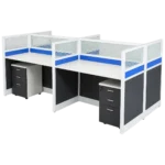 4 way office workstation setup