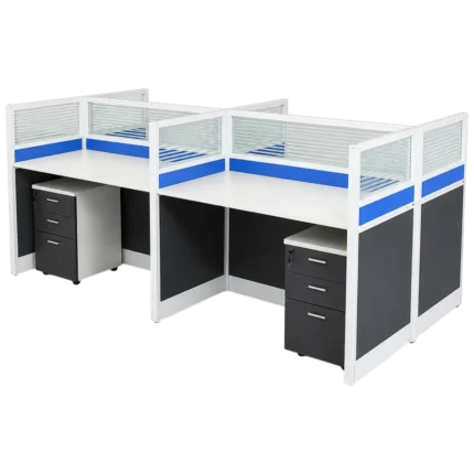4 way office workstation setup