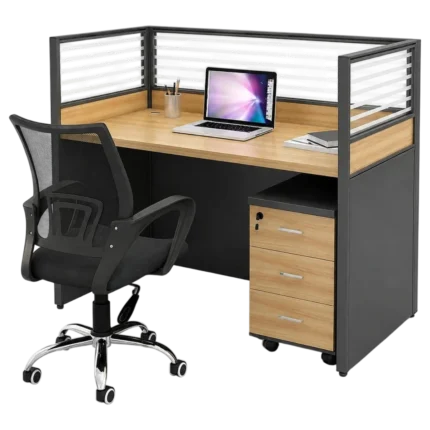 Single seater office workstation with pedestal
