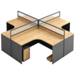 Modern L-shaped executive office desk