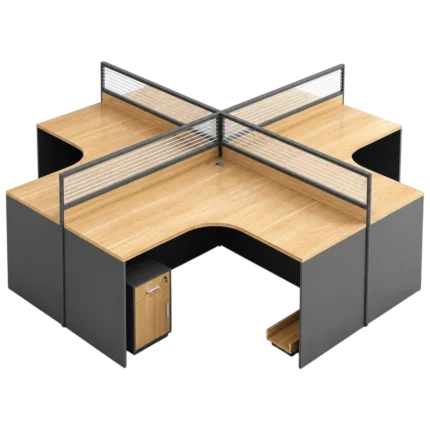 Modern L-shaped executive office desk