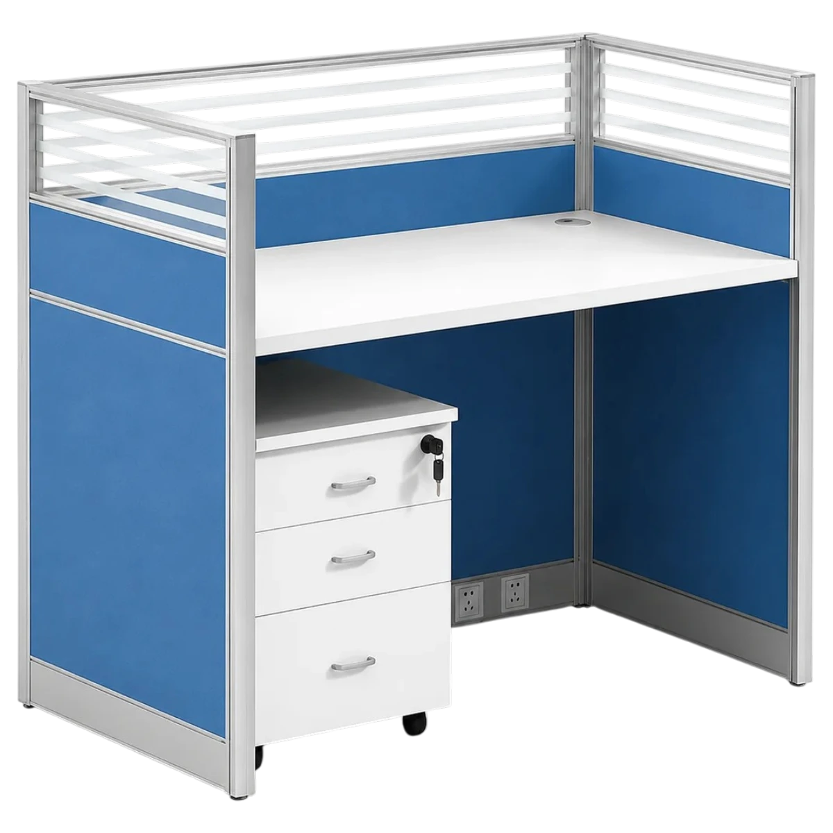 office- 1 person - workstation-raziri-office-furniture-doha-qatar RAZ01 single seater workstation with movable pedestal Qatar