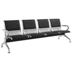 Four-seat waiting room bench chair with ergonomic padded seats