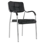 Metal frame high-back ripple leather visitor chair