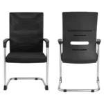 Fixed mid-back mesh office visitor chair with armrest