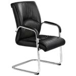 Simple PU leather office conference chair with armrests