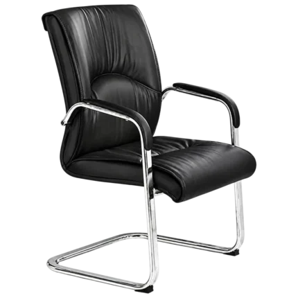 Simple PU leather office conference chair with armrests