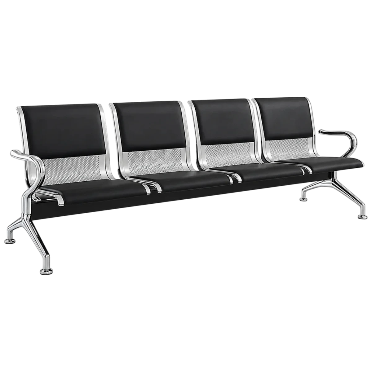 waiting-chair-office-furniture-raziri - doha-qatar-04 Four-seat waiting room bench chair with ergonomic padded seats