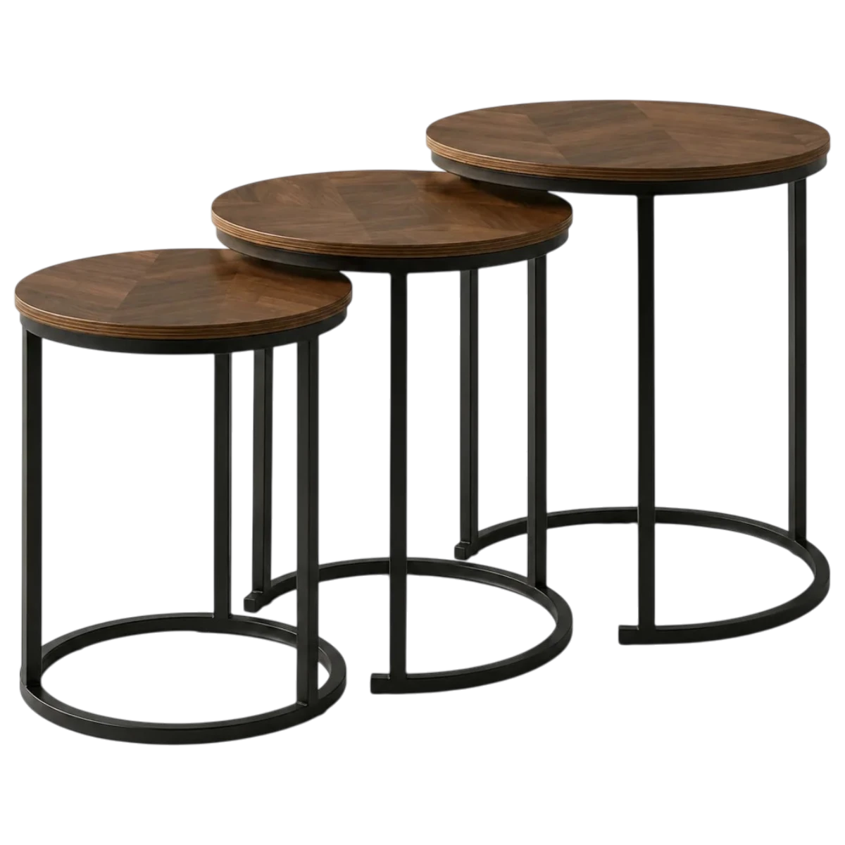 Raziri_Product_247 (12) Round dark wood coffee table set of three for modern living room