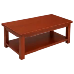 Modern wooden coffee table for living room with space for coffee, drinks and décor