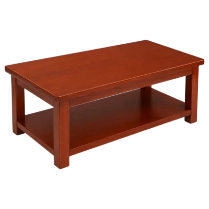 Modern wooden coffee table for living room with space for coffee, drinks and décor