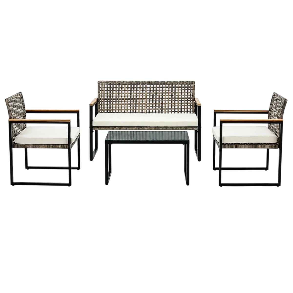 Raziri_Product_247 (6) Outdoor patio furniture set with wood table and beige cushions for garden