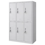 ray 6-compartment steel locker with clothing rod