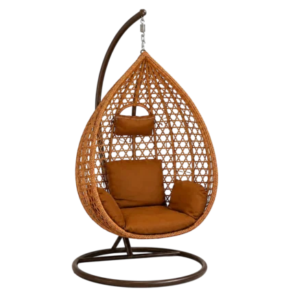 Hanging egg wicker rattan swing chair with cushions