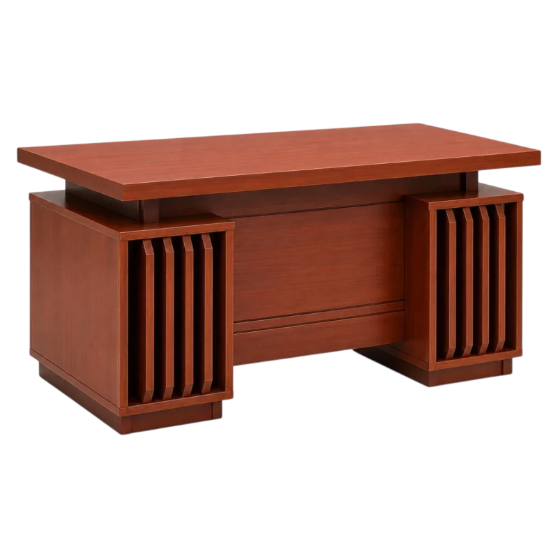Durable wooden office clerk desk for staff workstation